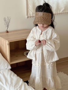 Lightweight Princess Lace Open Cardigan Cotton Outerwear Summer Sun Protection Coat for Girls Thin Outer Layer Baby Girls Shawl