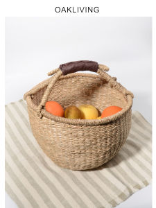 Handwoven Sea Grass Basket Fruit Basket Picnic Camping Storage Decorative Item Ins Style Home Decor Vietnamese Made