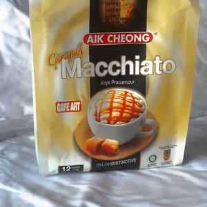 Aik Cheong Caramel Macchiato Italian Distinctive Coffee Premium with Creamy Caramel Cita Rasa Italia One Pack 12 sachet - 300g