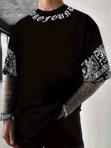 เสื้อยืดผู้ชายใหม่ในช่วงฤดูร้อนปี 2025 พร้อมรูปแบบการพิมพ์ 3 มิติเป็นชุดสตรีทกลางแจ้งที่ระบายอากาศได้ดีและทันสมัย