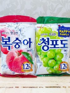 South Korea Import Snack Lotte Green Grape Peach Fruit Flavor Kids Candy Hard Candy Wedding Candy 153g