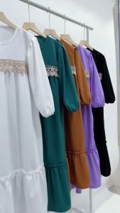IYAMA 767 Gamis Anak Samira Renda Emas
