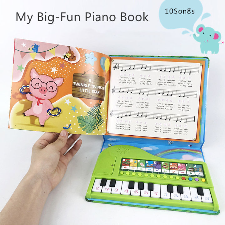 Kids Piano Book Educational Musical Toy for Years Old Gifts, Baby Toys  Piano Keyboards with Book,10 Instruments Tone Toddler Learning Toys,3 