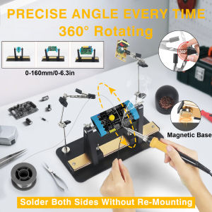 Adjustable PCB Holder 360° Degree Rotation Circuit Board Holder Tool With Magnetic Metal Flexible Arm Soldering Repair Tool