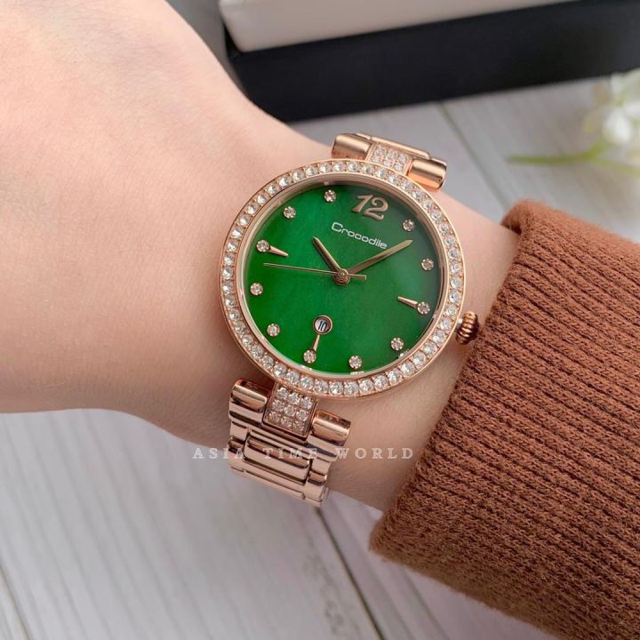 For Apple Watch SE 40mm Slim Crocodile Leather Watch Band(Light Green) | ZA  | PMC Jewellery