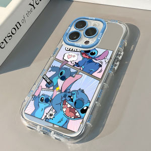 Disney | Disney Stitch Comic Panel Mirror Phone Case For iPhone 17 16 15 14 13 12 11 Pro Max X Xs XR Max 7 8 Plus SE Shockproof Cover