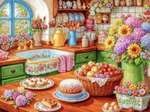 Kayou | Jigsaw Puzzles 500 Pieces Kitchen Landscape Painting Art Puzzles Decompression Toys for Adults Family Games Home Decor