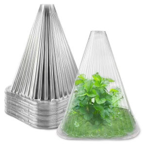 Biblio【Ready in Stock】 10Pcs Plastic Plant Covers Weather-Proof Plant Hats Protection Outdoor Garden Supplies Seedling Prot