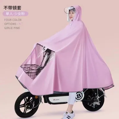 Thickened Unisex Full Body Electric Vehicle Raincoat Waterproof Oxford Cloth Motorcycle Battery Carriage Rain Poncho for Adults