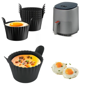 Reusable silicone baking cups non-stick muffin cupcake molds with double handles BPA-free mini round air fryer cupcake lining