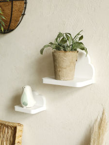 Boho Cloud Wall Shelf Minimalist Floating Display Shelf for Kids Room Decor Wooden Cloud Shape Organizer for Nursery Bedroom