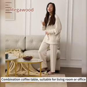 2 In 1 Coffee Table Modern Coffee Table Round Metal Center Table Living Room Or Bedroom Furniture Side Table Simple