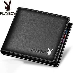 NESKIM Playboy Purse Bifold Men Wallets Casual Card Holder Wallet Pu Leather Wallet For Men Short Wallet Folding Dompet Lelaki