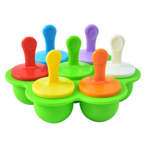 Childrens Silicone Ice Cream Model Maker Frozen Snack Bar Home Use 7 Hole Ice Cream Cheese Stick Mold Kitchen Tool