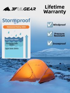 3F UL GEAR | Portable Hiking Camping Tent for Outdoor Overnight 2 in 1