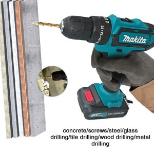 Cordless Hand Drill Heavy Duty 2pc Battery Set Power Tools 48v to 168v Electric Drill Set Makita Japan Made Rechargeable Lithium Battery with Screwdriver Accessories Set for Wood Working Machine Wireless Drill