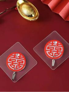 Móc Dán Cường Độ Chịu Tải Móc Dán Trong Suốt Màu Đỏ Móc Dán Trang Trí Móc Dán Không Cần Đục Lỗ Móc Dán Gắn Tường Bằng Nhựa