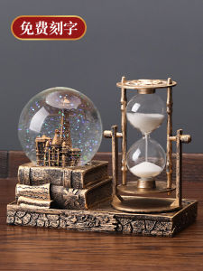 Retro Sandglass Timer Snowflake Crystal Ball Music Box Creative Artistic Birthday Gift for Girls Practical Home Decor Accessories