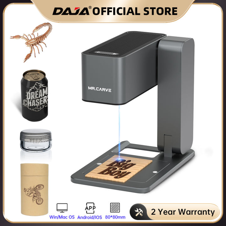 DAJA DJ7 Laser Engraver Desktop CNC Engraving Machine, Portable Mini Laser  Cutter Engraver for Wood, Leather, Paper, Plastics（Cannot engrave Metal