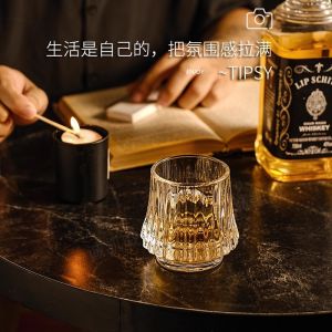 Retro Style American Coffee Glass Cup High Aesthetic Value Whiskey Foreign Liquor Cold Brew Cup Simple Design Home Use