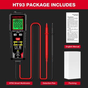 【มาถึงภายใน 2 วัน】🛠️HT93 มัลติมิเตอร์แบบดิจิตอล TRMS 2000 นับ AC/DC เครื่องทดสอบความต้านทานแรงดันไฟฟ้าอัตโนมัติ Ohmmeter Live Wire/การทดสอบความต่อเนื่อง