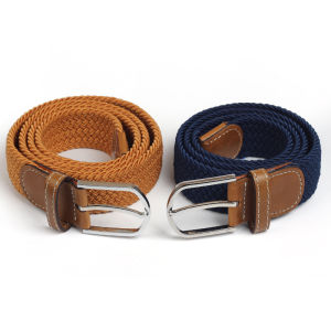 Fashionable Elastic Woven Belt Ladies Youth Buckle Casual Simple Canvas Waist Belt Wide Women Decorative Belt Alloy Buckle