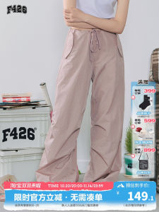 F426 Store Couples Casual American Streetwear Straight Leg Workwear Long Pants Slightly Crooked Loose Fit Youth Summer
