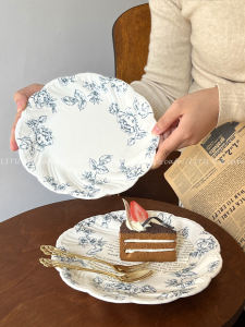 French Vintage Mist Blue Floral Ceramic Afternoon Tea Tableware