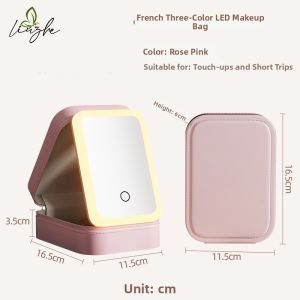 LIUZHE | Mirror Large Capacity Portable Cosmetic Bag