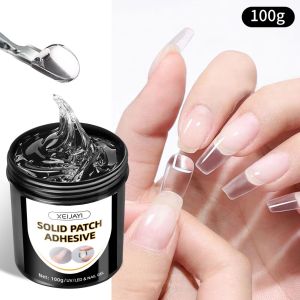 Solid False Nail Tips Gel No-Flowing Transparent Clear Adhesive Rhinestone Patch Gel Tips Nail Extension Bond UV Nail Glue