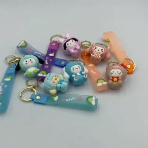 TAIYO Gantungan Kunci Sanrio Animal Cosplay Keychain Wish Cute Karakter Kartun Souvenir Tas Fashion