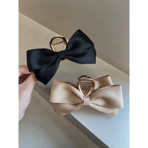 Satin Bow Headdress Grip Cross Large Hair Clip Back Head Updo Hair Clip Internet Hot New Hairpin Hair Ornaments