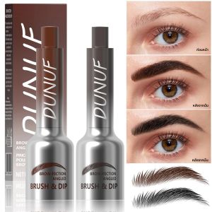 DUNUF 1 ชิ้น Dual-Prong Brow ปากกา-กันน้ําเหงื่อยาวนานเริ่มต้นที่เป็นมิตรSlim Design สําหรับคิ้วไร้ที่ติ