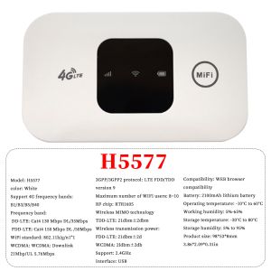 H5577 Wireless Pocket Router 150Mbps 4G LTE Wi-Fi MiFi Modem Portable WiFi Routers 2100mAh Mini Mobile Router With SIM Card Slot