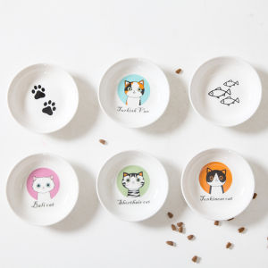 Ceramic Mini Cat Bowl Cute Dry Food Dish Cat Feeding Bowl Pet Supplies Star Pet Baby Pet Store Cat Food Bowl Cat Dining Set
