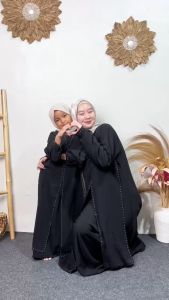 TERBARU ABAYA ARABIAN JETBLACK HITAM KOMBINASI CHIFFON GAMIS LEBARAN SYARI MUSLIMAH COD