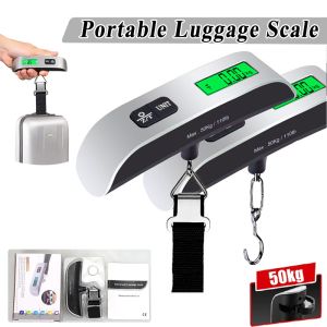 50 Kg/ 110lb Portable Luggage Scale Electronic Weighing Scale BackLight LCD Display Travel Weighing Hanging Scal