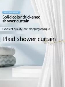 BEAUTYMASS Shower Curtain Waterproof with Rod Bathroom Curtains Washable Cloth Fabric Shower Curtain