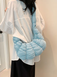 Kesong Bag 2024 Early Spring New Crossbody Croissant Ruched Cloud Bag Large Capacity Dumpling Bag Shoulder Hobos