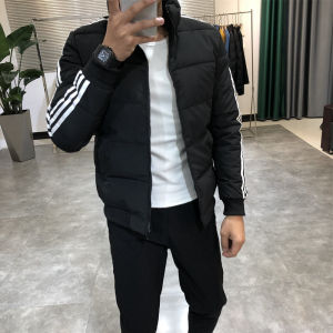 Mens Coat Autumn and Winter New Slim Versatile Stand Collar Cotton-Padded Jacket Korean Style Cool Trendy Winter Clothing Thickened Cotton Coat Cotton Jacket