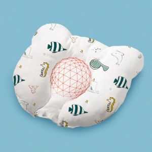[Einmilk] Bantal Kepala Bayi Anti Datar 100% Bahan Katun Murni Super Lembut Bantal kepala Bayi Koreksi Kepala Datar Tinggi 0 cm Bernapas Bantal Kepala Bayi Alur Berbentuk U-menopang Leher QAFPS