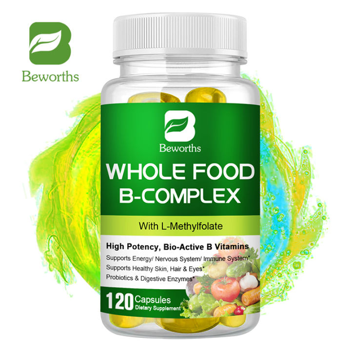 Beworths Vitamin B Complex Capsules Whole Food Supplement B1 B2 B3