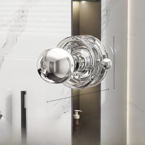 Strong Suction Glass Door Handles Bathroom Sliding Door Cabinet Door No Drilling Required PVC Material Durable Pulls And Pushes