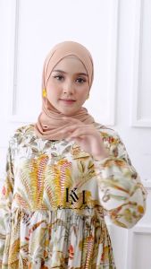 Midi Dress Rayon Premium Dress Wanita Motif Montella