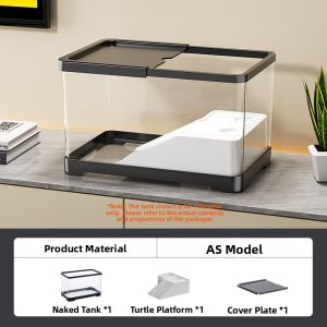 HUICHONG | Eco-friendly Turtle Habitat Aquarium with Lid and Bottom Drainage for Brazilian Turtles
