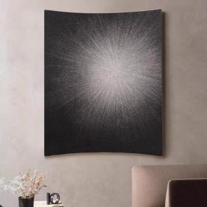 Elegant Hand-painted 3D Gradation Abstract Oil Painting Wooden Carving