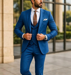 Three-Pieces Luxury Jacket+Vest+Pant Custom Mens Suit Elegant Bespoke Wedding & Prom Attire Groom Outfit Men Suits