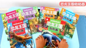 Buku Sticker Dunia Dinosaur Untuk Kanak Kanak 3 Hingga 7 Tahun Buku Aktiviti Tampal Belajar Sambil Bermain Dinosaur sticker book 3-7yrs Story Sticker Intelligence Puzzle Dino Kingdom 恐龙故事贴纸书3-7岁粘贴纸宝宝智力益智儿童趣味贴贴画带贴画的恐龙王国大世界 B406