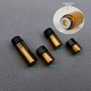 Food Grade 1ml 2ml Essential Oil Glass Bottle Screw Top Powder Medicine Vial Small Pill Bottle Rice Grain Glass Partition