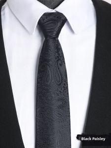 LIESHANG | Stylish Easy-on Business Tie Black Cashew Pattern